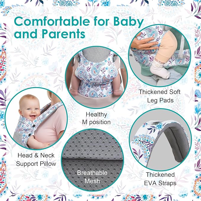 Infant Baby Front Carrier, Toddler Body Carrier, 7-66 Lbs Ergonomic Design, Lumbar Support, Lightweight Baby Chest Carriers (3-36 Months)