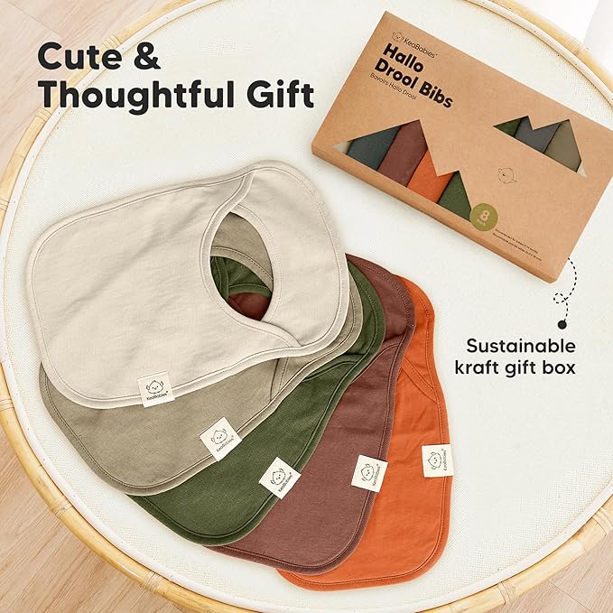 8-Pack Baby Bibs for Boys, Girls - Pullover Bibs for Drooling Teething Baby Girl & Boy Toddler, Newborn, Soft & Absorbent, Cute Colors, Large Torso Coverage Keep Infant Clean & Dry (Eclipse)