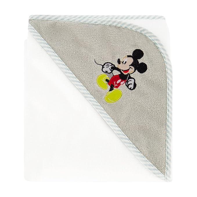Disney Cudlie Baby Boy Mickey Mouse 2 Pack Rolled/Carded Hooded Towels in Little Stars Print