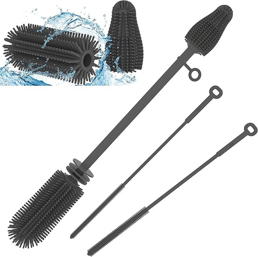 Silicone Baby Bottle and Straw Cleaner Set, Dish Brush, Versatile Deep Cleaning Long Water Bottle Brushes, Heat Resistant Sturdy Kitchen Brush, Hangable Cup Cleaner