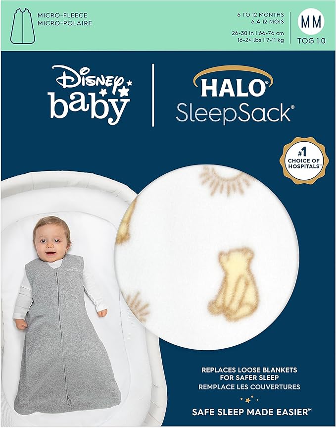 HALO Micro-Fleece Wearable Blanket, Swaddle Transition Sleeping Bag, TOG 1.0