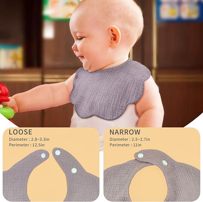 Baby Bibs Muslin Bibs 8 Pack for Drooling and Teething for Unisex Girls Boys