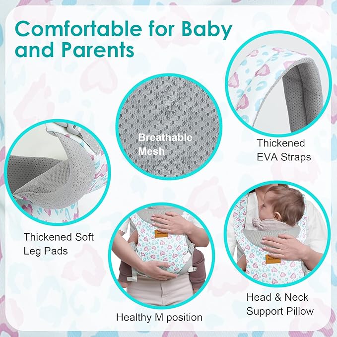 Baby Carrier, Ergonomic Adjustable Toddler Carriers for 7-33 Lbs, Cozy Lightweight Infant Carrier with Neck Support, Baby Chest Carriers with Lumbar Support for Parents (3-36 Months)