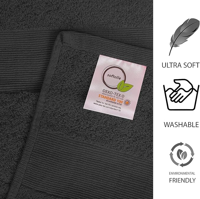 100% Cotton Luxury Bath Sheets - Pack of 2 (35" x 70") | Super Soft, Quick-Dry & Highly Absorbent Towels for Bathroom, Home, Spa & Gym (Grey)