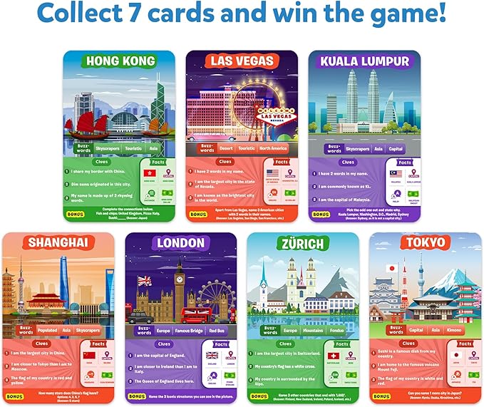 Skillmatics Guess in 10 Cities Around The World, Educational Travel Toys for Boys, Girls, and Kids Who Love Card Games, Board Games, Geography and History, Gifts for Ages 8, 9, 10 and Up