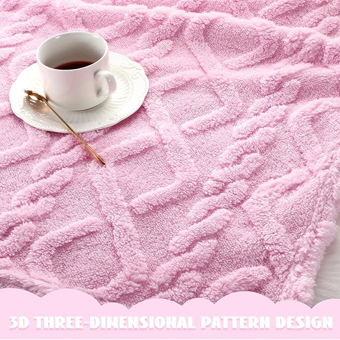 VitalCozy 4 Pcs Fluffy Baby Blanket Fleece 30" x 40" 3D for Boys Nursery Little Girl Infant or Newborn Receiving Swaddling Blankets(Light Color)