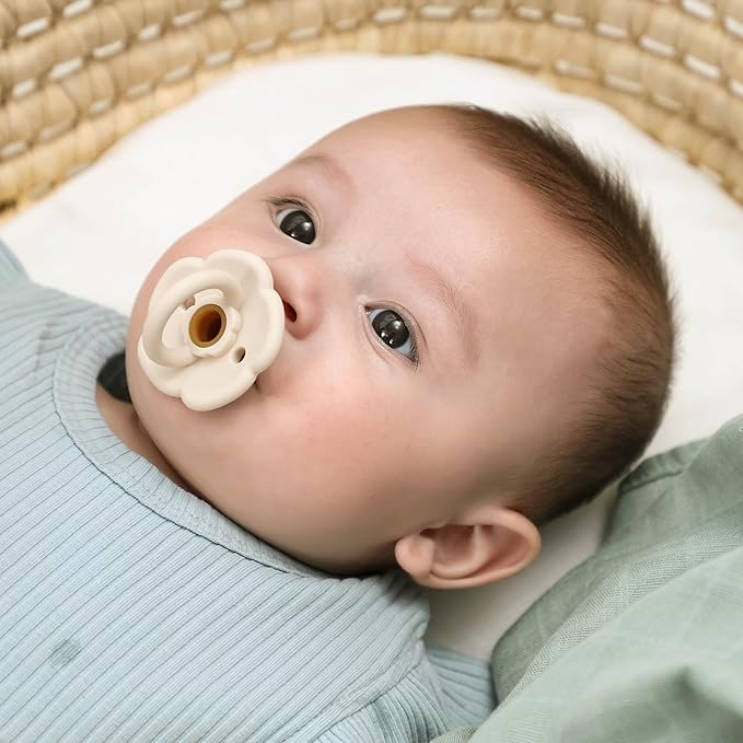 Moonkie Pacifiers Set of 2 | One-Piece Design Baby Pacifier with Large Air Holes | BPA-Free Silicone | Safe for Babies 6 Months+