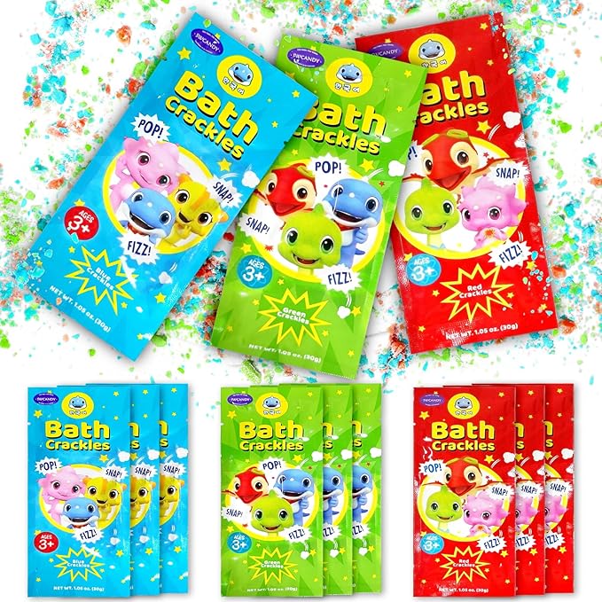 Bath Crackles for Kids 12 Pack, Toddler Bath Toys Nontoxic & Fragrance-Free a Unique Kids, Swirl Water for Fizzy Fun Easter Basket Stuffers
