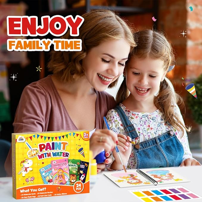 ZMLM 24 Water Coloring Books for Kids Party Favors - Bulk Mini Coloring Books for Kids Ages 4-8,Small Birthday Goodie Bag Stuffers School Teacher Return Gift Art Crafts Classroom Prizes (Classic)