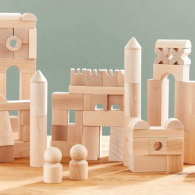 HABA Extra Large Wooden Building Blocks 102 Piece Set: Open-Ended Stacking Toys, Toddler Blocks, and Wooden Toys Made in Germany