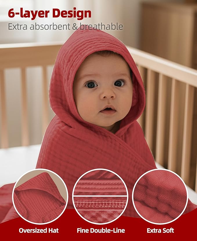 3-Pack Hooded Baby Towels for Newborn 100% Cotton Soft Babies Blanket Toddler and Kids Bath Towel Baby Essentials