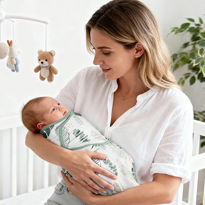 GLLQUEN BABY Girl Swaddles 0-3 Months - 3 Pack Baby Swaddles Sack for Newborn, Infant Sleep Sack, Easy Swaddling Wrap, The Summer of Monstera, Nursery Swaddle Blankets Essentials