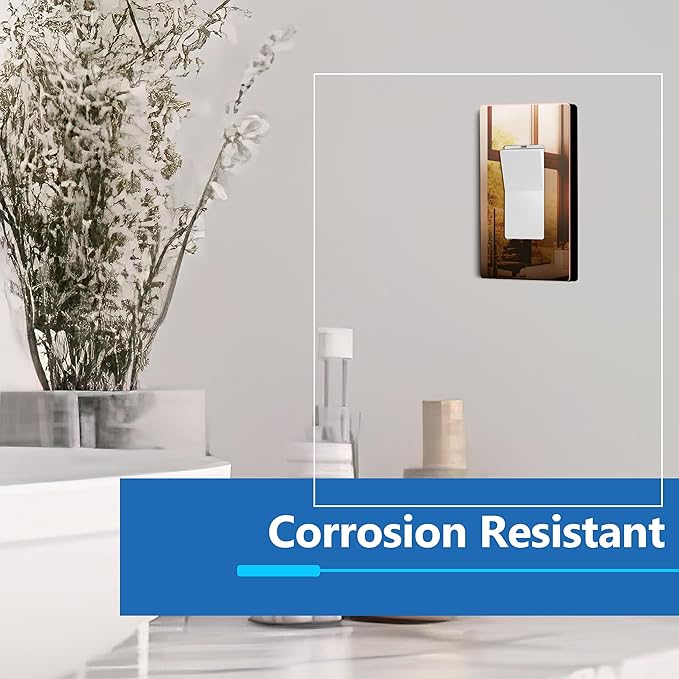 LIDER Decorator Metal Wall Plate, Temperature and Impact Resistant, 201 Stainless Steel, Screwless Cover, Modern Decoration Upgrade, Mid-Size 1-Gang 4.88" x 3.11", Polished Rose Gold, LSMWP-31M-PRG