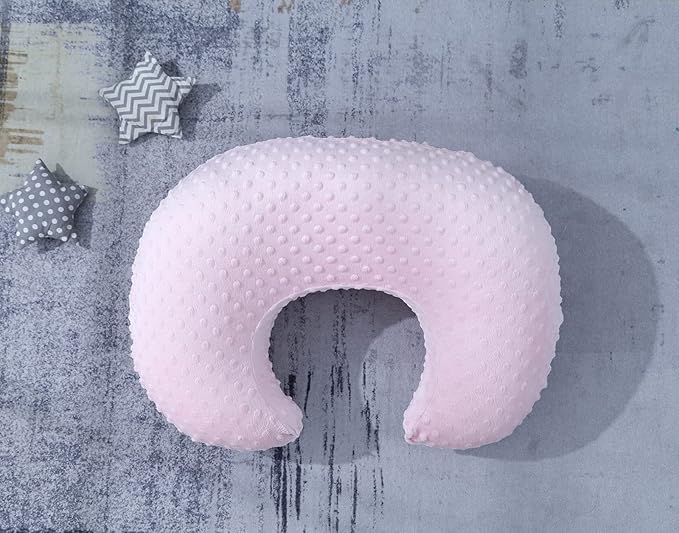 Nursing Pillow and Positioner Breastfeeding and Bottle Feeding, Propping Baby, Tummy Time, Sitting Support for Baby Boy Baby Girl, with Removable Dots Cover (Blushing Bride)