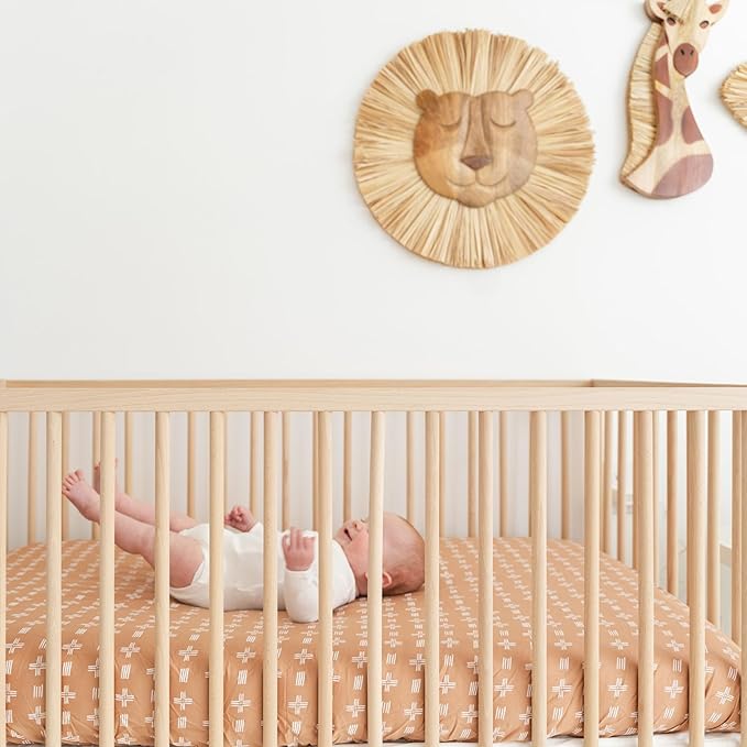 Crane Baby Handmade Wood Animal Safari Wall Art for Nursery Decor, Boho Jungle Theme, for Boys and Girls Lion 21L X 21W Brown