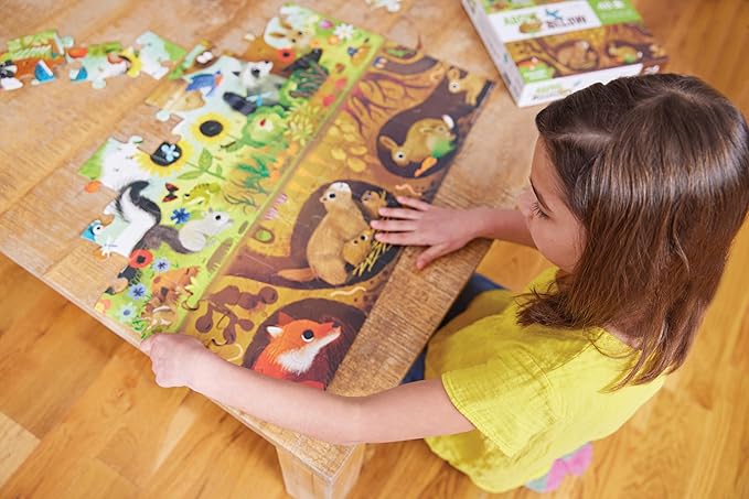 Crocodile Creek 48-Piece Jigsaw Floor Puzzle - Fun Floor Puzzles for Kids Ages 4-8 - Heavy-Duty Shaped Box for Storage - Day at The Farm - 18 x 24 inches Finished