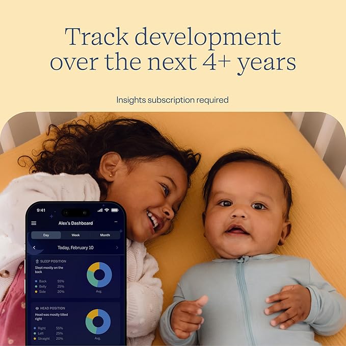 Nanit Pro Smart Baby Monitor with Flex Stand and Wall Mount - 1080p HD Video, Sleep Tracking, 2-Way Audio, Sound/Motion/Cry Notifications, Night Vision - for Home & Travel