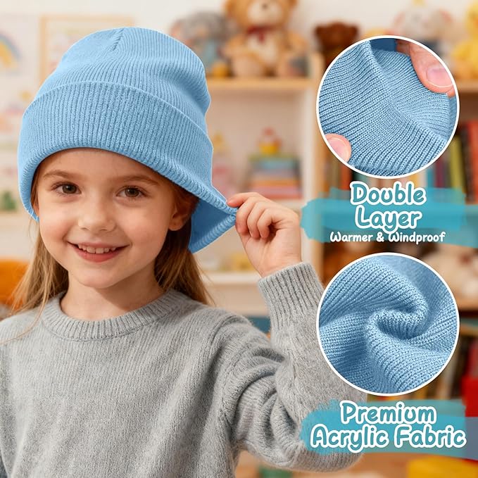 ZOORON Toddler Beanie Baby Kids Beanies Warm Winter Hat Knit Skull Cap for Boys & Girls Soft Children Infant Hat