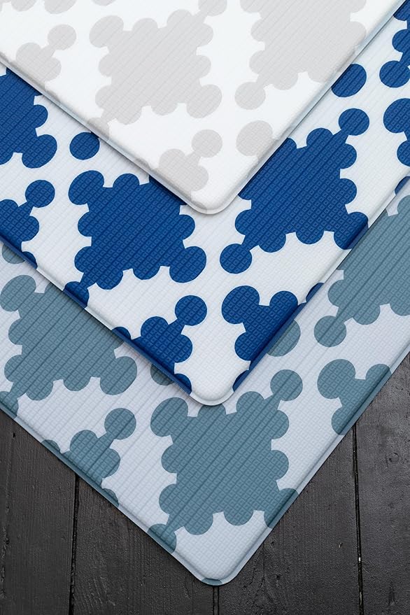 Cushmat Stylish Reversible Foam Play Mat (Large, Luxe Dark - Gray Star) - Soft, Waterproof, Durable Play mat for Infants, Babies, Toddler, Kids & Grownup - 6.5ft x 4.5ft