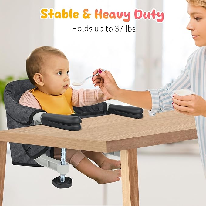 Toogel Hook on High Chair: Portable & Foldable High Chair for Babies & Toddlers 6-36 Months, 37 lbs, Black