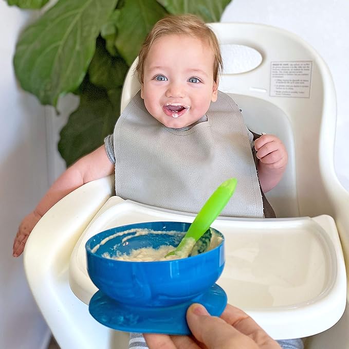 ChooMee Silicone Baby Spoons | 4 Months +, First Stage Baby Led Weaning and Self Feeding | Soft Spoon with Firm Handle | Designed in USA, BPA Free, Premium grade Platinum Silicone | 2 CT