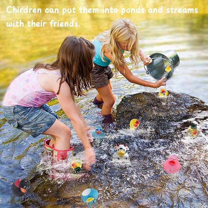 XY-WQ Rubber Duck 50 Pack for Jeeps Bath Toy Assortment - 2.3 Inch Bulk Floater Duck for Kids - Baby Showers Accessories - Party Favors, Birthdays, Bath Time, and More (50 Varieties)