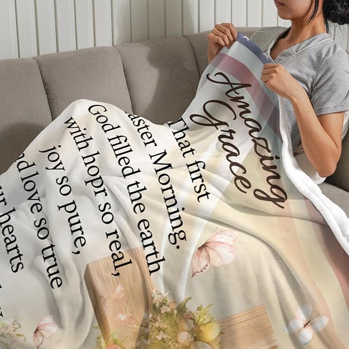 Personalized Blanket Bible Verse Blanket with Inspirational Thoughts and Prayers Religious Throw Blanket Cozy Plush Warm Blankets for Women Men Christmas Birthday Christian Gifts