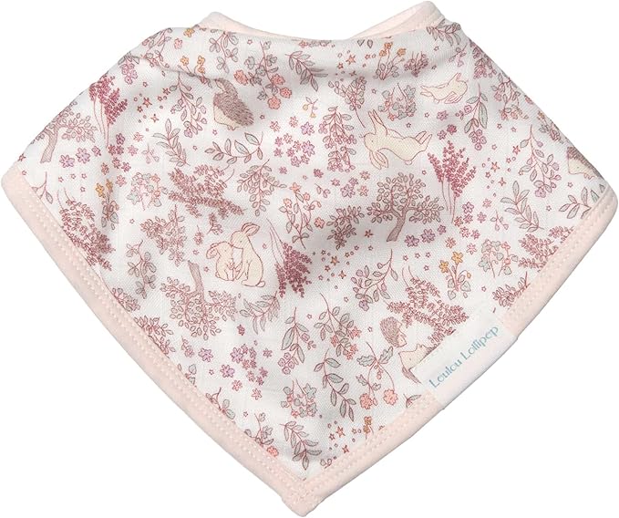 Loulou Lollipop Soft Breathable and Absorbent Muslin Bandana Bib Drool Bib Set for Baby Girl and Boy, Adjustable 3 to 36 Months, 2 Pack - Hedgehog Forest