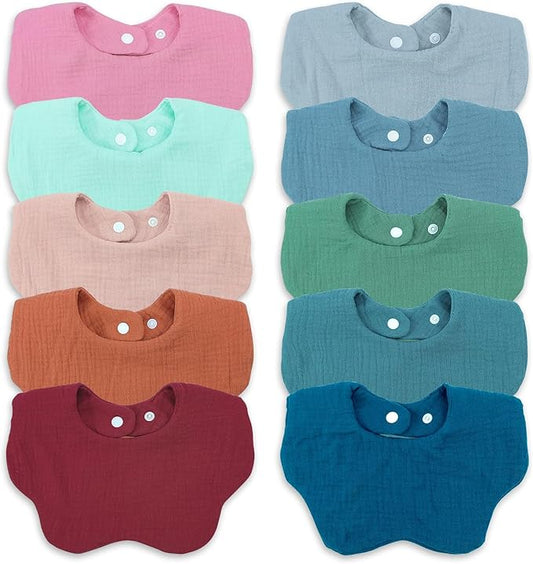 Baby Bibs Muslin Drool Teething Drooling Bibs for Baby Girl Boy Muslin Cotton