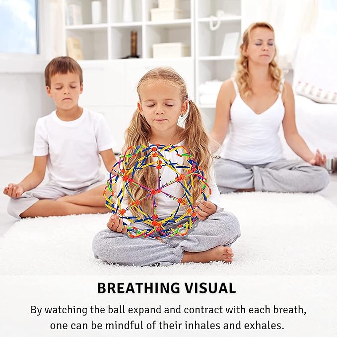 4E's Novelty Expandable Breathing Ball Sphere - Breathing Visual, Fidget Toys Expands from 6 to 12" Expanding Sphere for Kids & Adult
