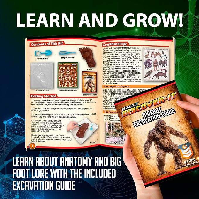 Dissect-It Discover-It Bigfoot Dig Kids Science Kit, Gel Dissection Kit for Kids to Learn Anatomy, STEM Toys for Ages 6 and Above