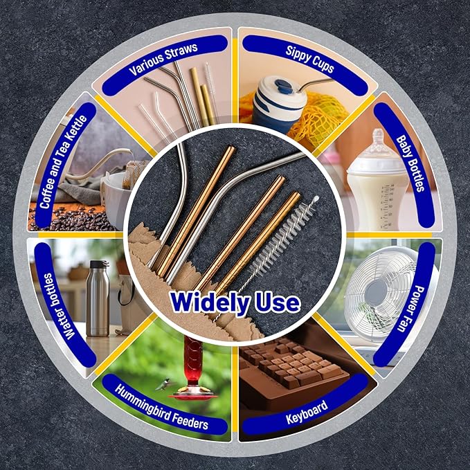 Straw Cleaner Kit, 50 PCS Reusable Drinking Straw Cleaner Brushes, Cleaning Brush for Baby Bottle, Sippy Cup, Water Bottle and Tubes