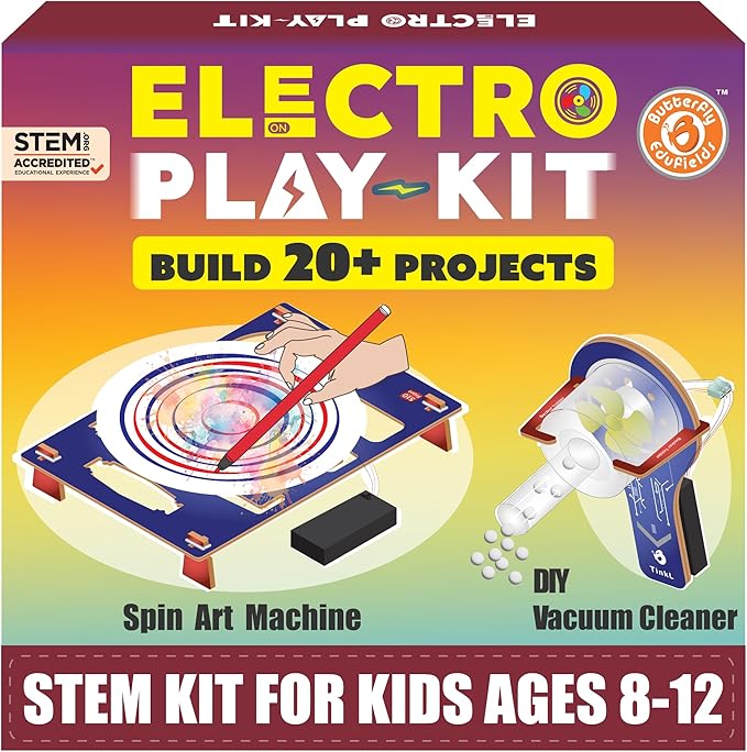 Butterfly EduFields STEM Kit for Kids Ages 8-10-13 | Build 20+ Motor Machines & DIY Engineering Projects | Educational Science Kit for Boys & Girls | Fun STEM Toys for Ages 8-10 | Robotics Learning