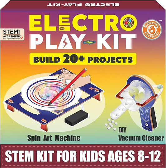 Butterfly EduFields STEM Kit for Kids Ages 8-10-13 | Build 20+ Motor Machines & DIY Engineering Projects | Educational Science Kit for Boys & Girls | Fun STEM Toys for Ages 8-10 | Robotics Learning