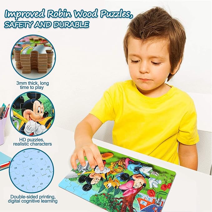 LELEMON Puzzles for Kids Ages 4-6, 60 Piece Puzzles for Kids Ages 3-5 in a Metal Box, Educational Jigsaw Puzzles Childrens Puzzle Games Puzzle Toys for Girls and Boys