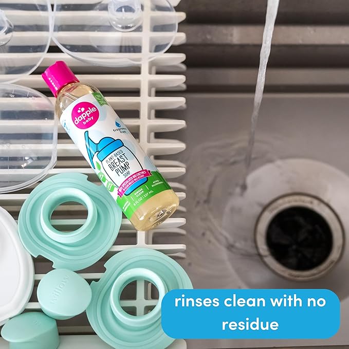 Dapple Breast Pump Soap Baby, 8 Fl Oz Bottle, Fragrance Free, Plant Based & Hypoallergenic Liquid Soap - Easy Rinse Formula Removes Milk Residue & Leaves No Taste