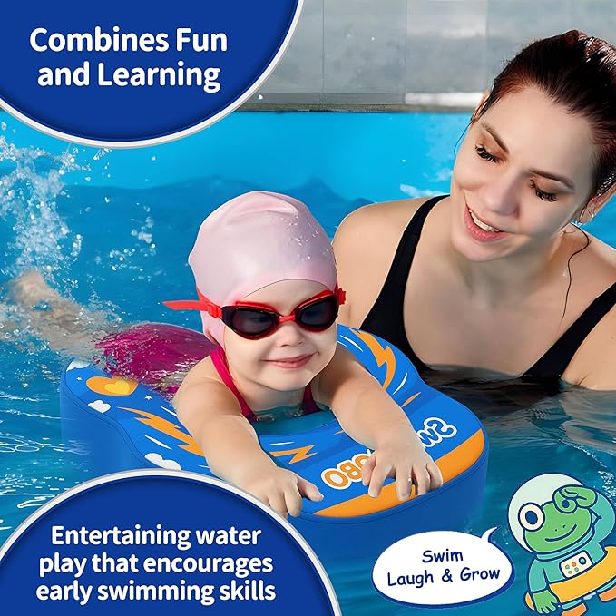 Baby Pool Float with Canopy,Non-Inflatable Infant Swim Float,Soft Skin-Friendly Fabric Material Pool Floats for Toddlers,Swimming Pool Toys for Boys and Girls