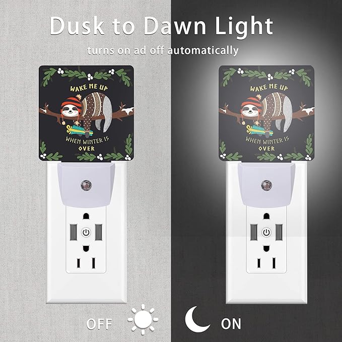 Sloth Night Light,Cute Baby Sloth Sleeping on Tree Night Lights Plug into Wall for Boys Girls, Led Lights Indoor Home Decor 0.5W Nightlight Sleep Friendly