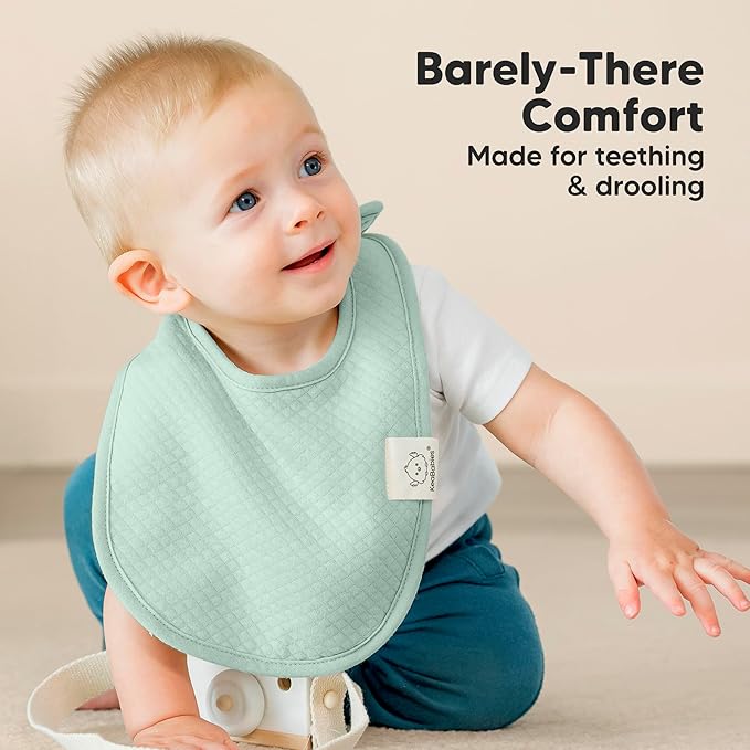 8-Pack Organic Baby Bibs for Girls, Boys - Quilted Cotton Cloth Baby Drool Bibs for Drooling and Teething Toddler, Newborn, Infant, Soft & Super Absorbent (Muted Pastel)