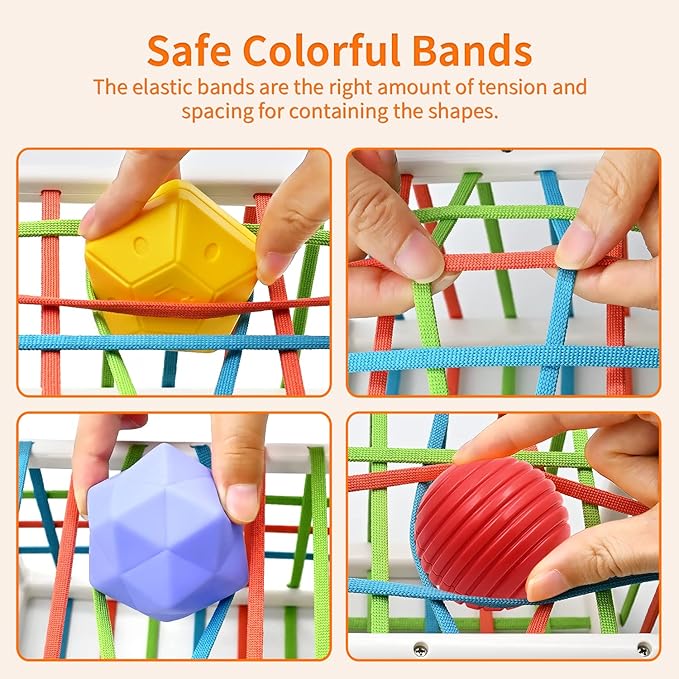 Baby Sensory Montessori Activity Toys for 1 2 Year Old Boy Girl, Early Learning Develop Shape Sorter Cube with Soft Textured Balls for Infants Toddler Birthday Gifts Christmas Stocking Stuffers