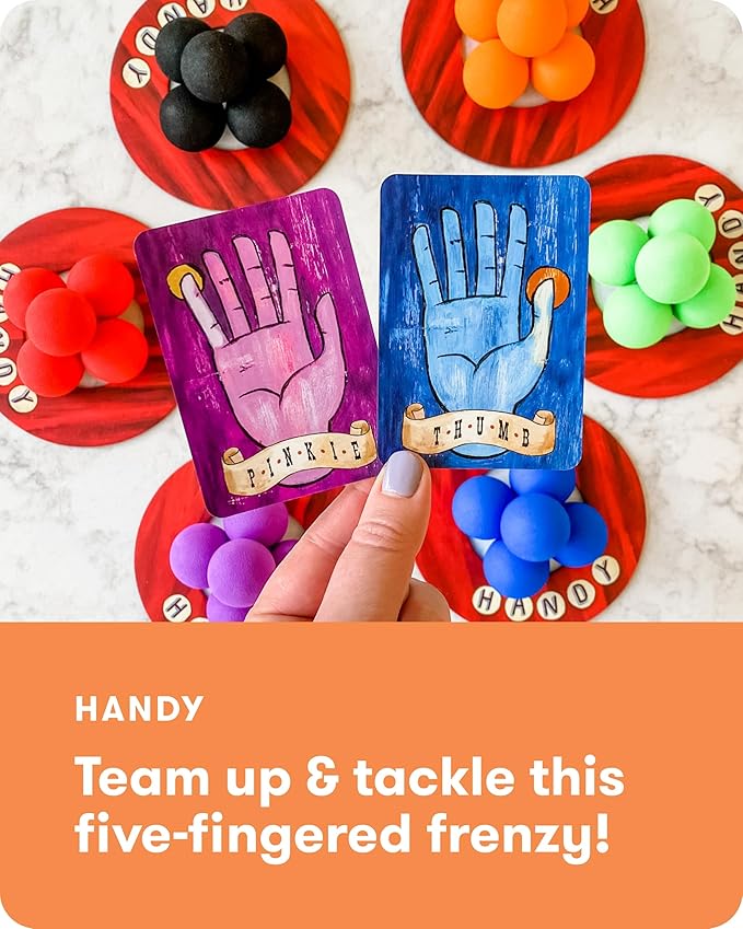 SimplyFun Handy - Family Game for Kids and Adults Ages 8+ - Fine Motor Skills Game with Soft Balls and Cards - Classroom, Party, or Family Game Night Fun