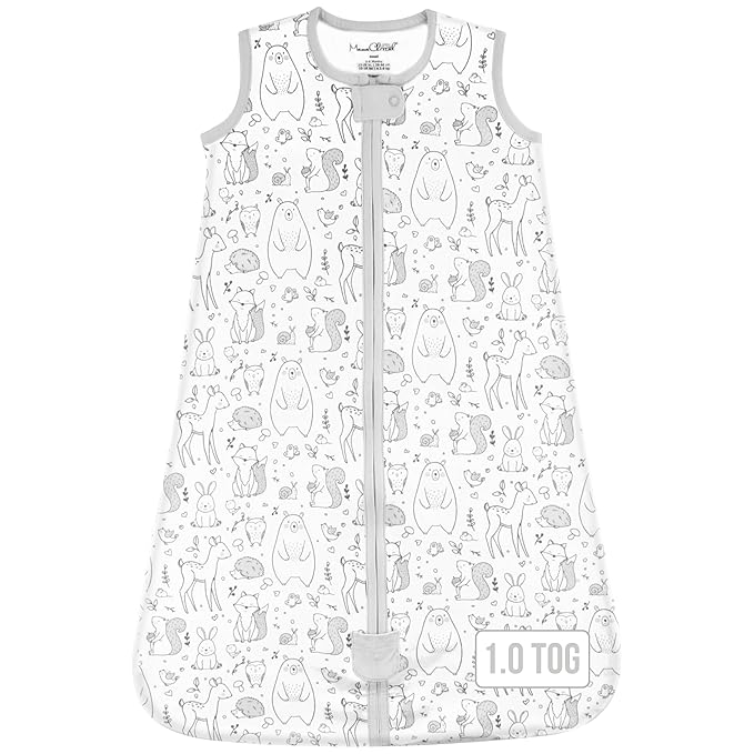 Baby Sleep Sack 1.0 TOG, Organic Cotton Baby Wearable Blanket with Two-Way Zipper, Swaddle Transition Baby Sleeping Bag, All-Season Sleep Sack for Newborn Infant Toddler Boy Girl, 18-24 Months, 1-Pack