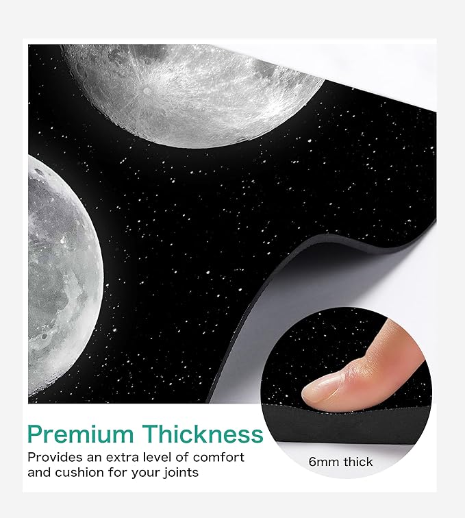 Non Slip Yoga Mat TPE Workout Mat for Men Women, Thick Workout Mat with Carrying Strap, Fitness Mats for Exercise, Yoga, Fitness, Pilates, Floor Workouts (72" x 24" x 6mm)