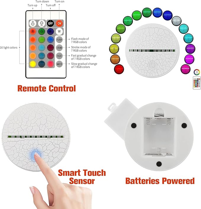 Personalized Baby Gifts Dinosaur Night Light for Boys Girls, Custom Name LED Lamp, Remote Control, Adapter, 16 Colors USB Charging, Baby Shower Christmas Gifts, Children's Room Nursery Decor