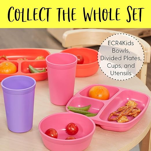 ECR4Kids ELR-18100-BE My First Meal Pal Snack Bowls – BPA-Free, Dishwasher Safe, Stackable Bowls for Baby, Toddler and Child Feeding - 3-Pack, Berry