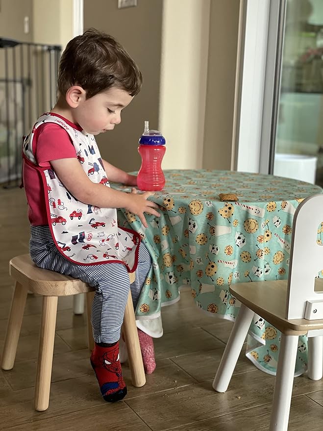 BapronBaby Be Brave - Firefighter Bapron - No Neck Tie Safer Bib for Baby & Toddler - Soft Waterproof Stain Resistant - Machine Washable - Sz Baby/Toddler 6m-3T