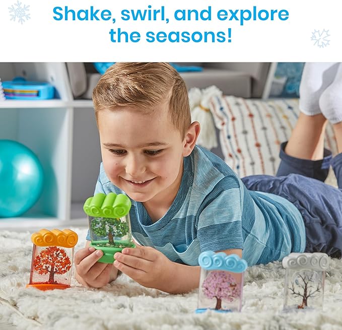 hand2mind Changing Seasons Sensory Tubes, Sensory Fidget Tubes, Learning Weather for Kids, Anxiety Calming Tools, Occupational Therapy Toys, Calm Down Corner Supplies (Set of 4) (95385)