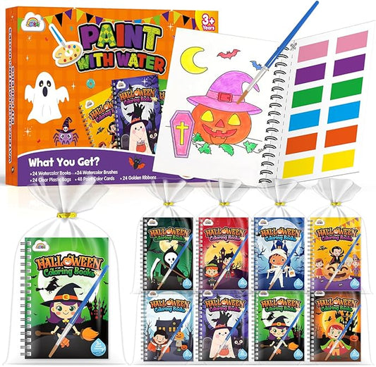 ZMLM 24 Water Coloring Books for Kids Party Favors - Bulk Mini Coloring Books for Kids Ages 4-8,Small Birthday Goodie Bag Stuffers School Teacher Return Gift Art Crafts Classroom Prizes (Halloween)
