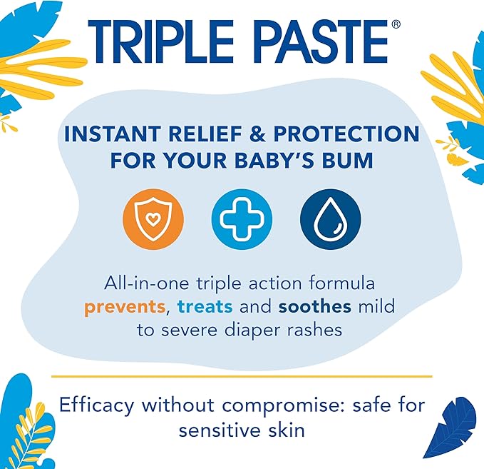 Triple Paste Diaper Rash Cream and Spatula Bundle - 16 oz Zinc Oxide Ointment and Spatula Treatment, Soothe and Prevent Rash with a Pediatrician-Recommended Hypoallergenic Formula