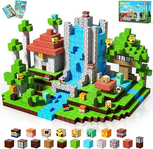 Magnetic Blocks-150PCS Magnetic Building Blocks, Magnetic Tiles Kids Build Magnetic Cubes Constructions Toys 2025 Upgraded STEM Game Outdoor Toys, Christmas Birthday Gifts for Boys & Girls Ages 3+